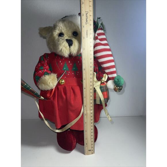 16” Teddy Bear Christmas Plush Standing Figurine Holiday - Picture 7 of 12